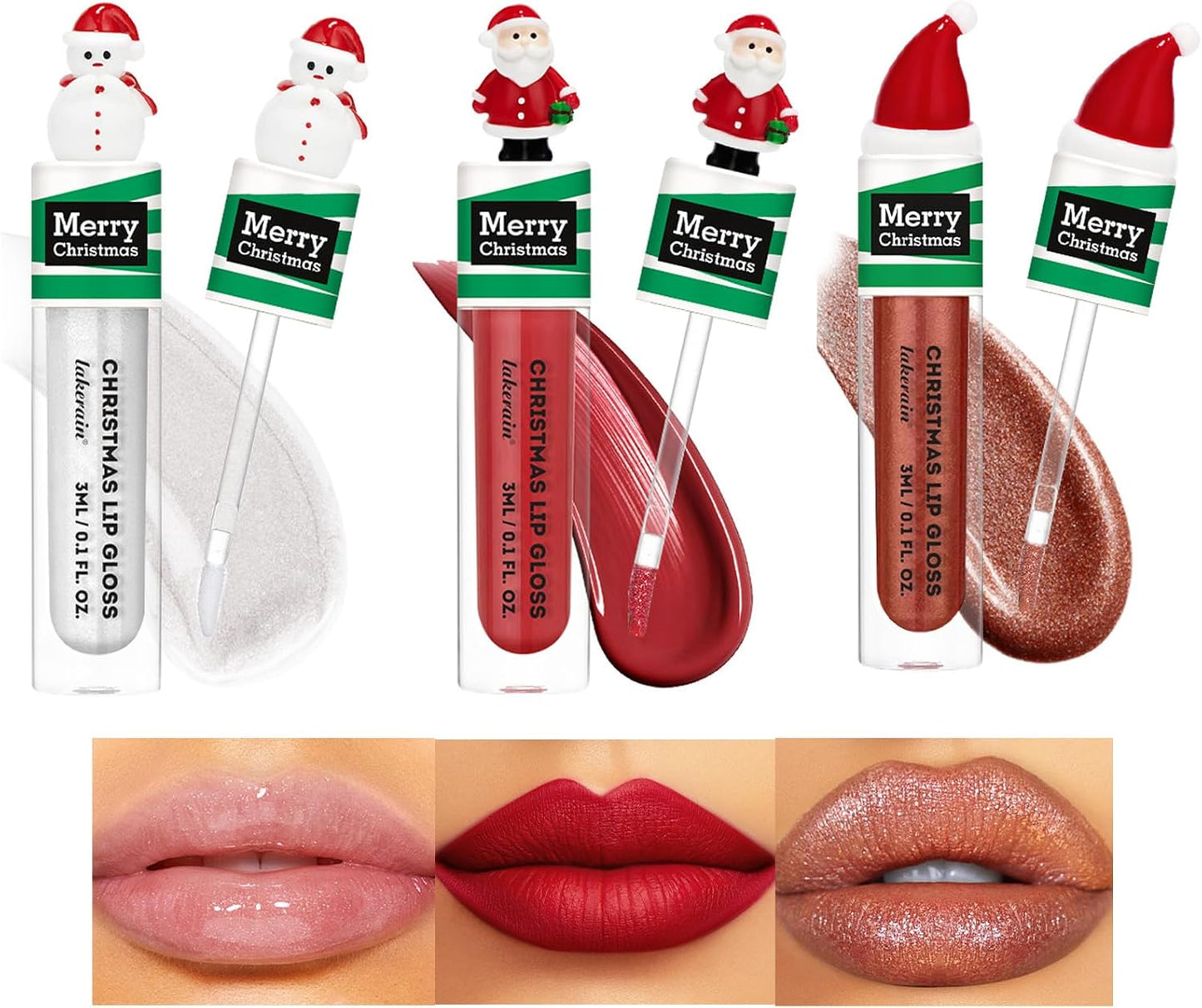 Festive Christmas Lip Gloss Set - 6 Stunning Matte & Pearlescent Shades, Ideal Holiday Gift for Teens & Women, Waterproof & Silky Finish