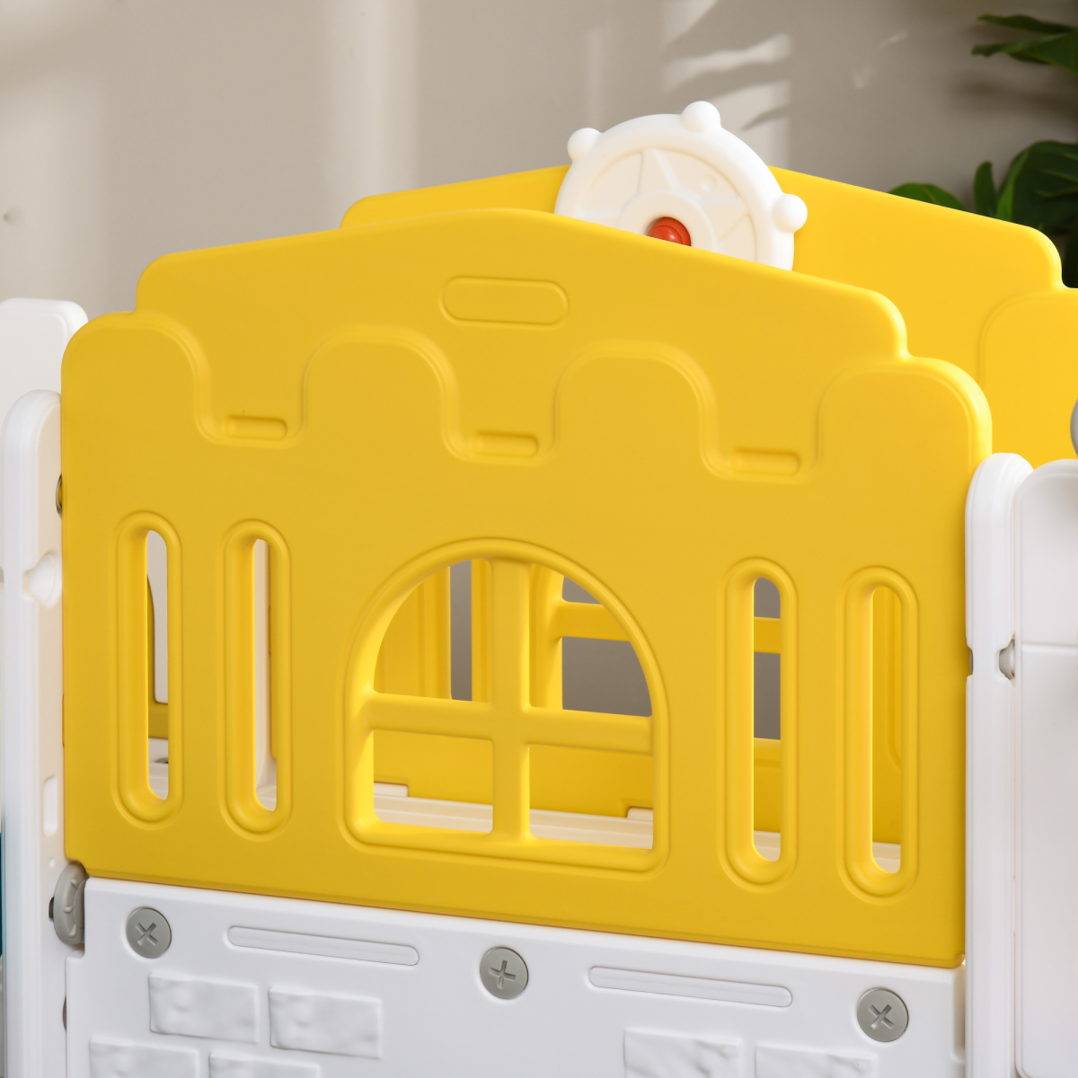 AIYAPLAY 7 in 1 Toddler Slide with Basketball Hoop, for 1-3 Years, Yellow