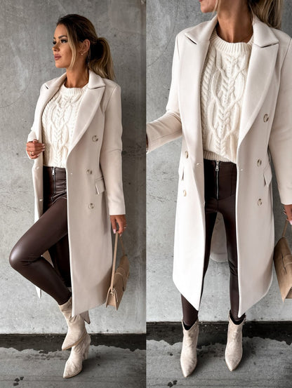 Chic Women's Casual Woolen Coat for Effortless Style