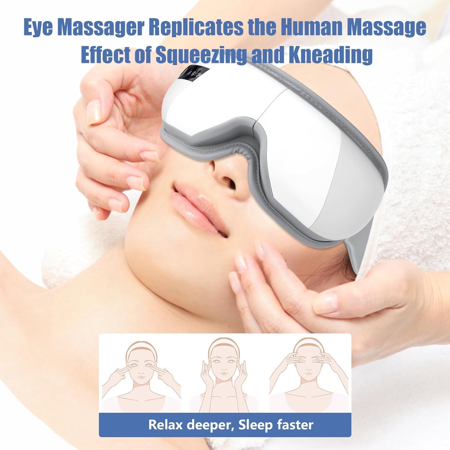 Revitalize Your Eyes:  Heated Bluetooth Eye Massage Mask - Perfect Christmas Gift for Men & Women!