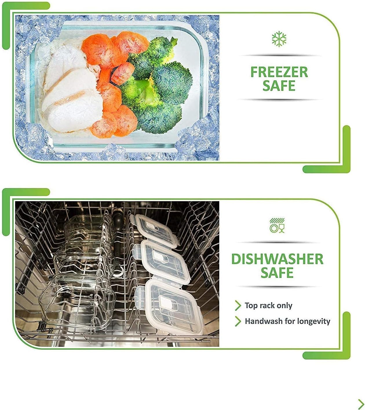 5-Pack Airtight Glass Meal Prep Containers - Reusable Food Storage with Lids (880ml, 1 Compartment)