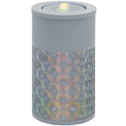 Outsunny Outdoor Waterfall Fountain Water Feature with LED, Light Grey