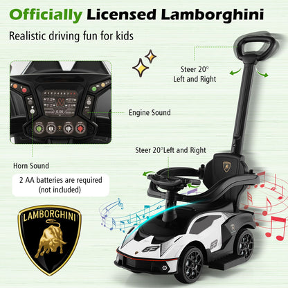 Kids Lamborghini Ride-On Car with Push Handle - Ultimate Fun for Little Racers!