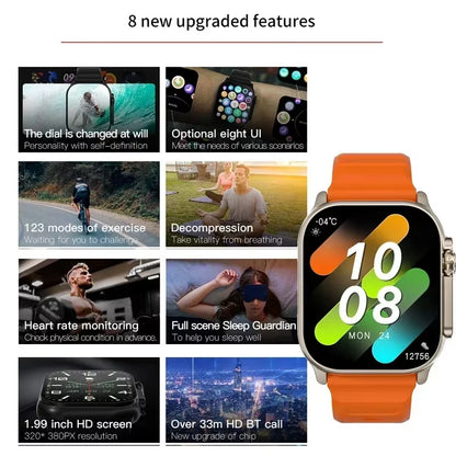 T900 Ultra Smartwatch - Bluetooth Talk, Heart Rate Monitor & Message Alerts for Android/iOS - Perfect for Men & Women!