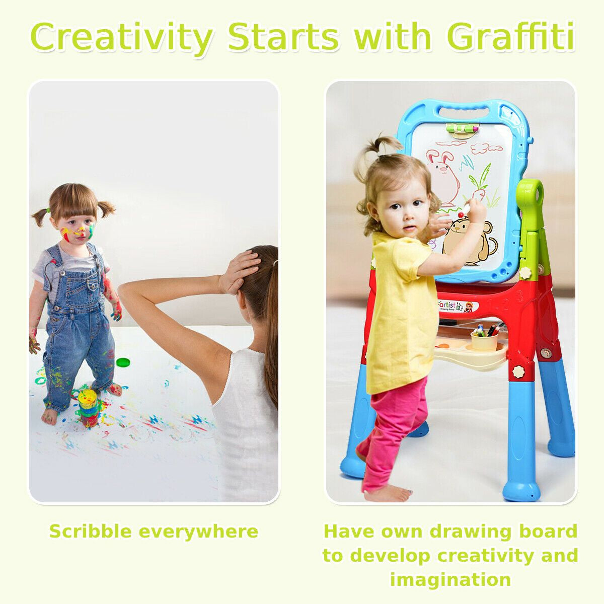 Double-Sided Magnetic Art Easel for Kids - Creative Painting Fun!