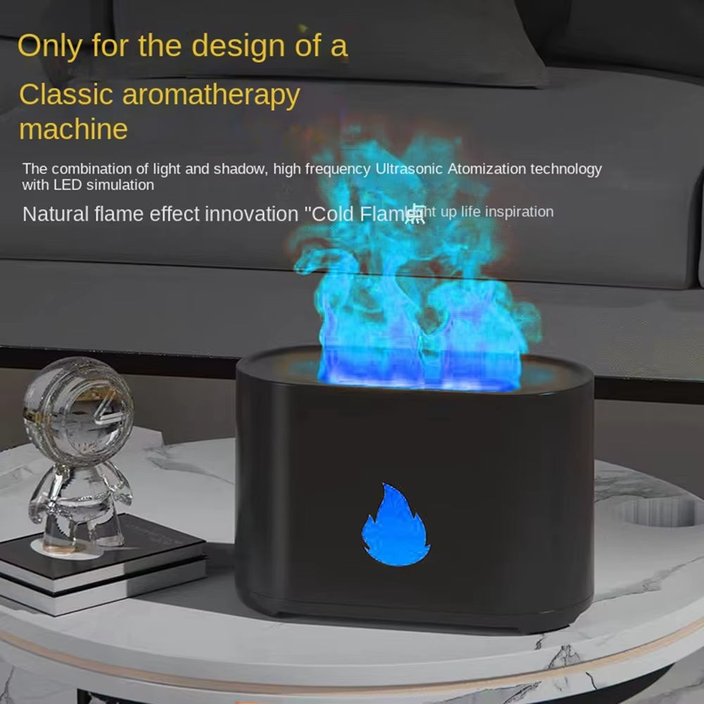 Color-Changing Portable Cool Mist USB Humidifier & Aroma Diffuser with Fire Flame Effect