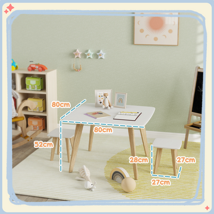 AIYAPLAY 3 Pieces Kids Table and Chair Set for Playroom, Bedroom