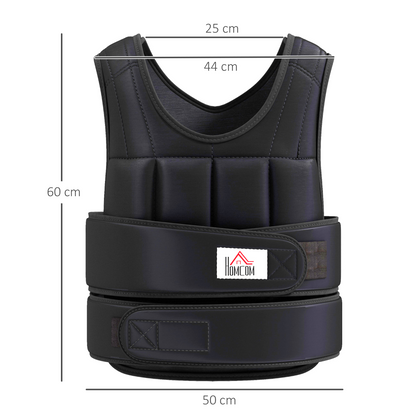 15KGS Adjustable Weight Vest Running Gym Training Weight Loss, Black HOMCOM