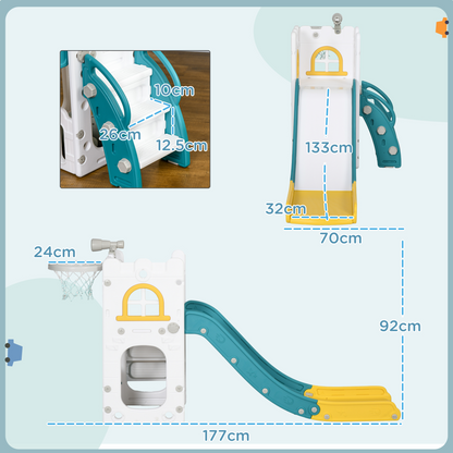 AIYAPLAY 4 in 1 Kids Slide for Indoor Use, for Toddler 1-3 Years Old, Yellow