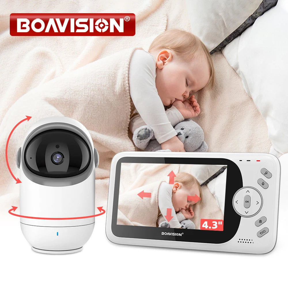 Ultimate 4.3 Inch Video Baby Monitor with Pan-Tilt Camera, Two-Way Audio & Night Vision - VB801