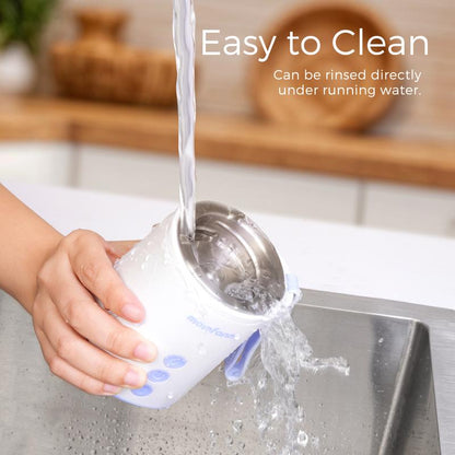 Momfann Portable Travel Bottle Warmer, 2 Modes 4 Temp Baby Bottle Warmer for Breastmilk, Leak-Proof & Fast Heating & Auto Warm-Keeping (5 Adapters)