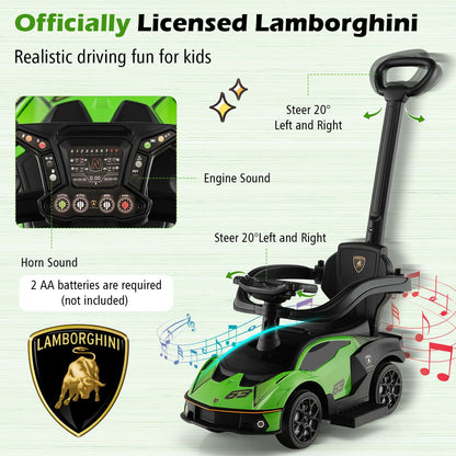Kids Lamborghini Ride-On Car with Push Handle - Ultimate Fun for Little Racers!