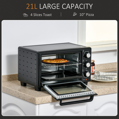 Mini Oven, 21L Grill, Toaster Timer, Baking Tray and Wire Rack, 1400W