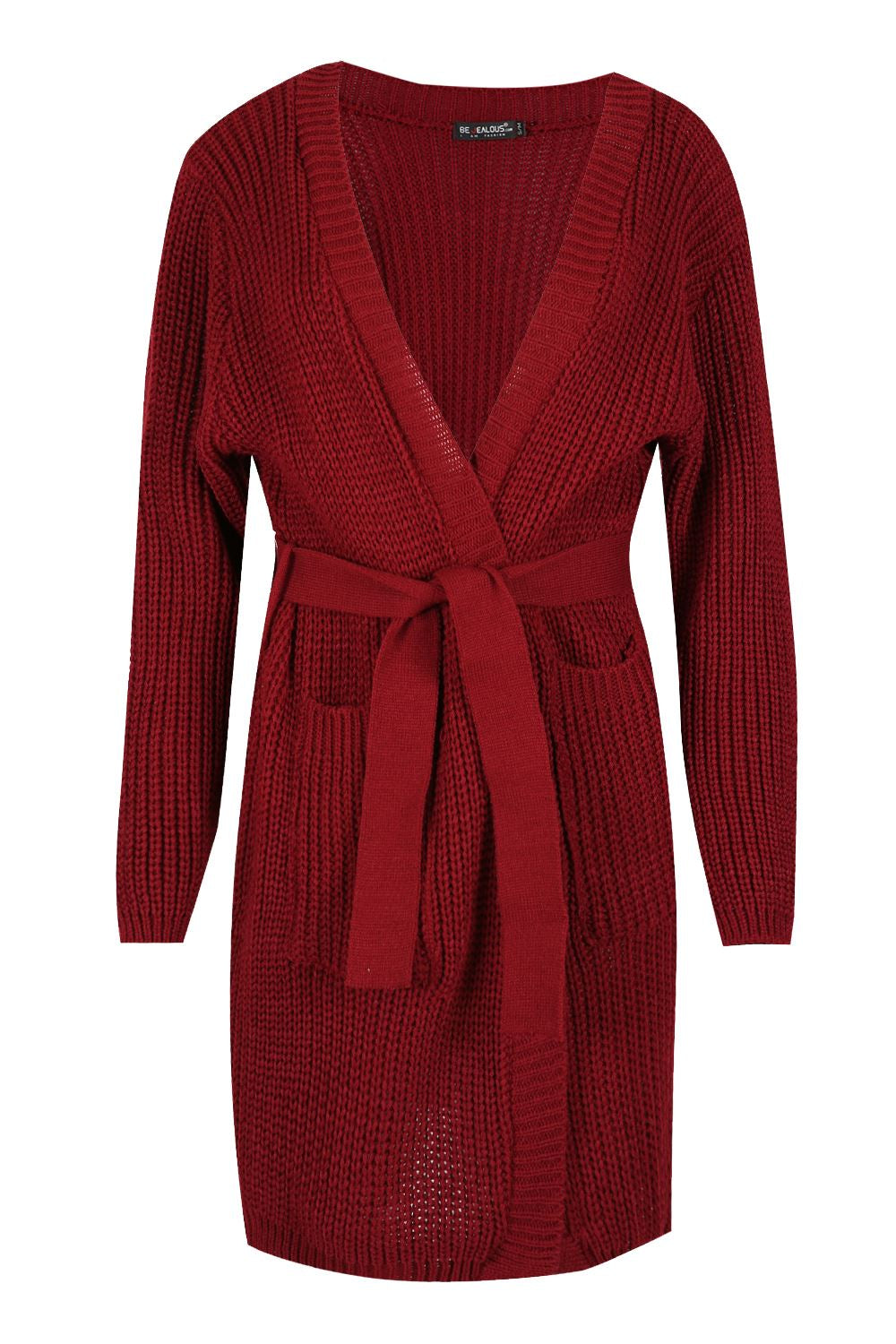 Cozy Women's Chunky Knitted Grandad Cardigan - Stylish Baggy Boyfriend Jumper with Open Pockets