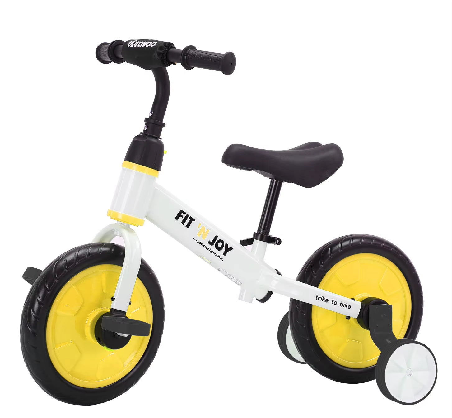UBRAVOO Fit 'N Joy 4-in-1 Beginner Balance Bike for Toddlers 2-4 - Perfect for Boys & Girls with Pedals and Training Wheels