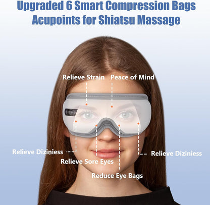 Revitalize Your Eyes:  Heated Bluetooth Eye Massage Mask - Perfect Christmas Gift for Men & Women!