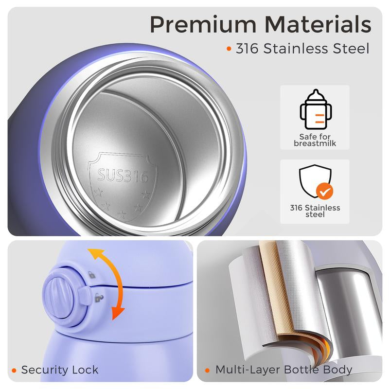 Momfann Portable Bottle Warmer for Travel, Dual Heating Modes for Breastmilk & Water on the Go, Portable Bottle Milk Warmer with Fast Heating & Long Battery Life, 12 Ounces Large Capacity