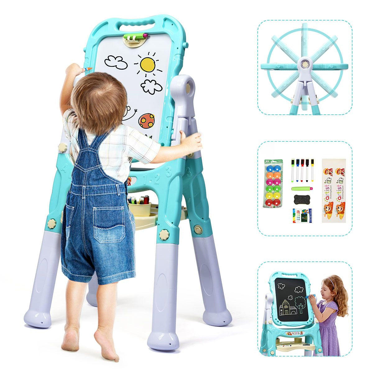 Double-Sided Magnetic Art Easel for Kids - Creative Painting Fun!