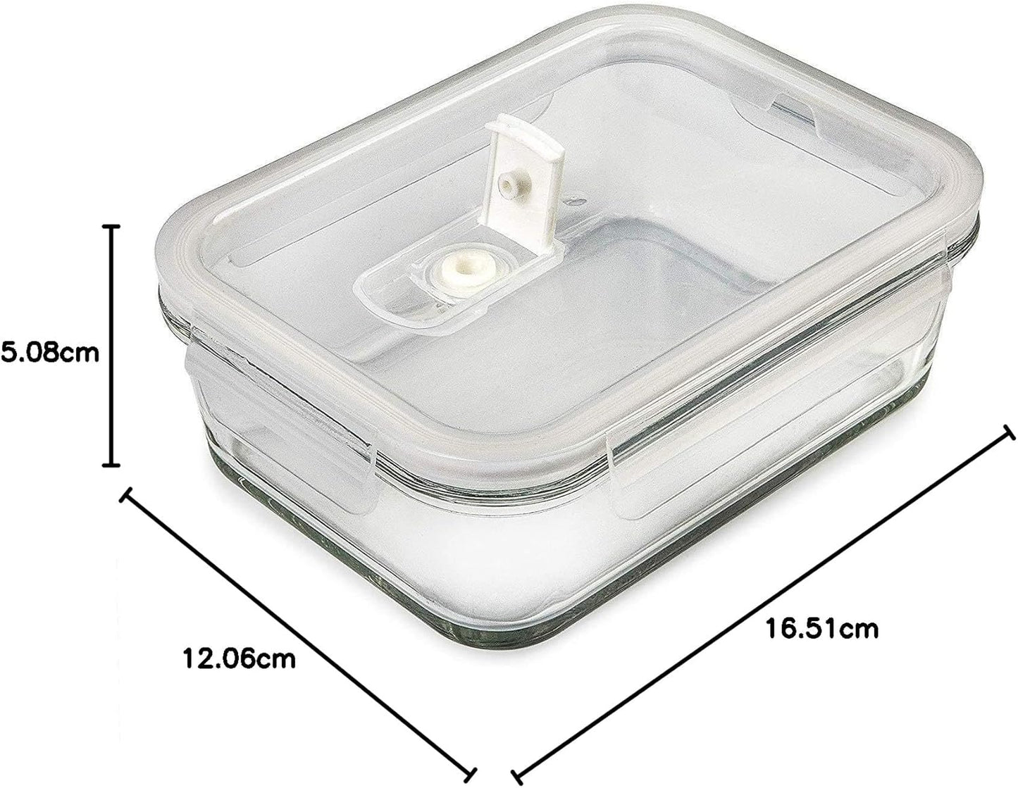 5-Pack Airtight Glass Meal Prep Containers - Reusable Food Storage with Lids (880ml, 1 Compartment)