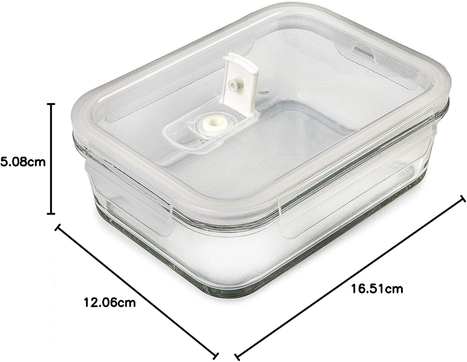 5-Pack Airtight Glass Meal Prep Containers - Reusable Food Storage with Lids (880ml, 1 Compartment)
