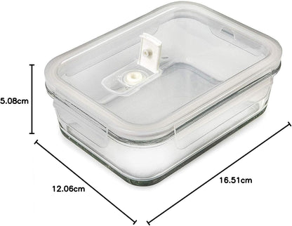 5-Pack Airtight Glass Meal Prep Containers - Reusable Food Storage with Lids (880ml, 1 Compartment)
