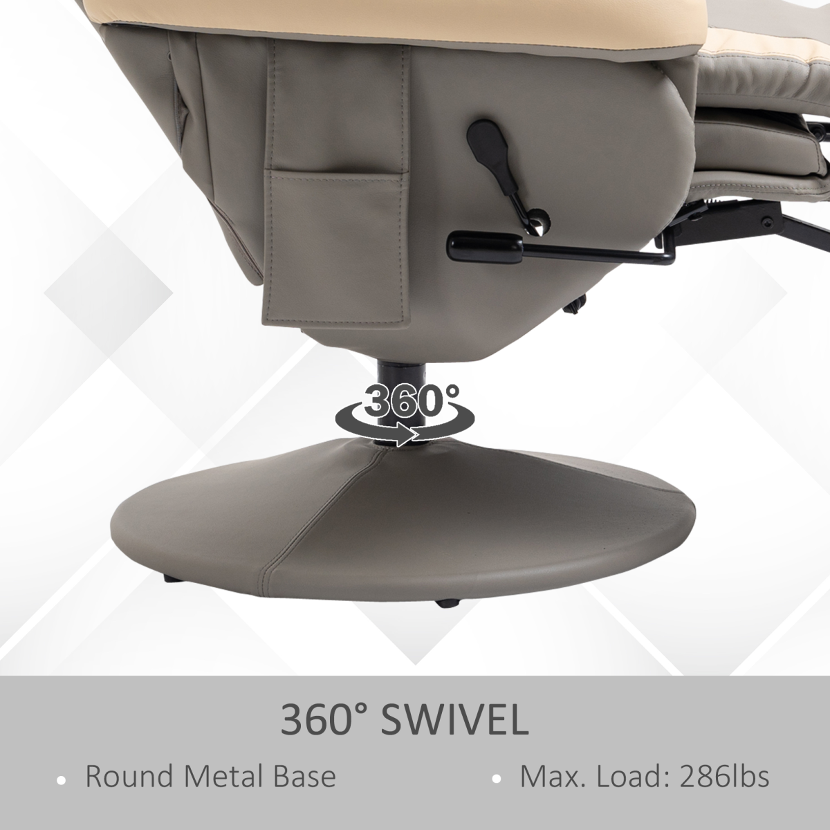 Manual Recliner Armchair PU Sofa Chair w/ Adjustable Leg Rest & 135� Reclining