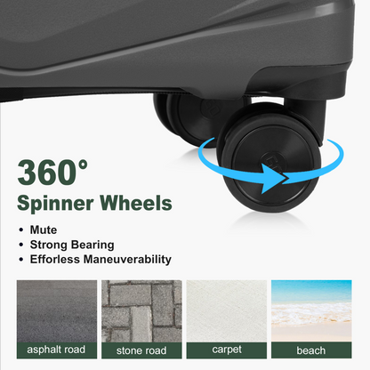 V-shaped stripe 3-in-1 PP trolley case 20in 24in 28in PP iron trolley classic color - dark gray (grain pattern)