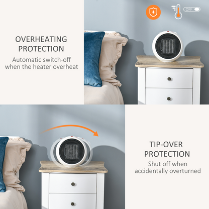 Small Space Heater Ceramic Electric Heater with 3 Heating Mode