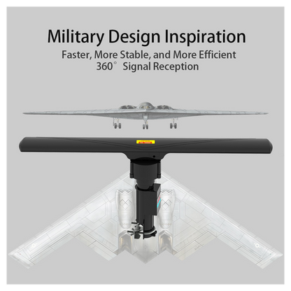 10000 110V 40-860MHz 20±3dB 350°Rotation UV Dual-band Outdoor Antenna Black