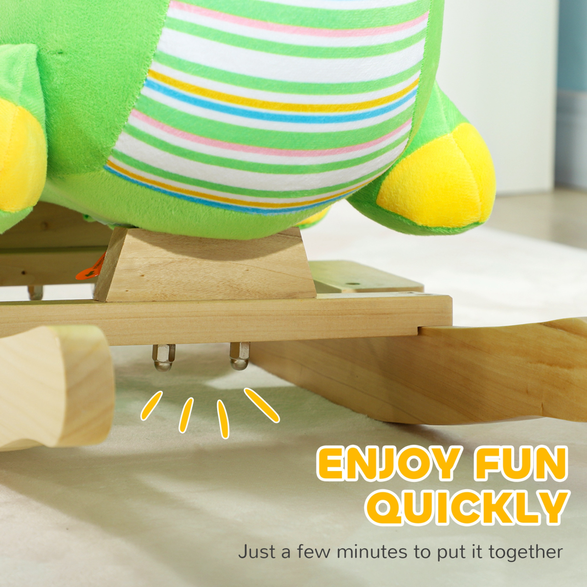 AIYAPLAY Rocking Horse Dinosaur Design Baby Rocker with Animal Sound, Green