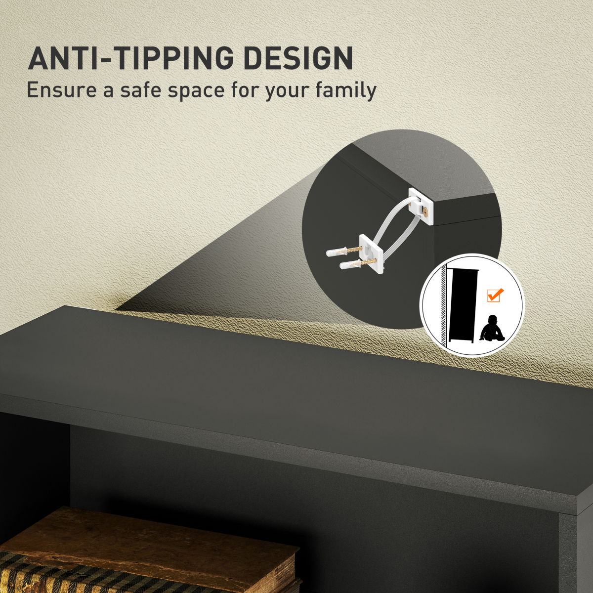 HOMCOM 6 Tier Bookshelf, Freestanding Bookcase with Adjustable Shelves, Black