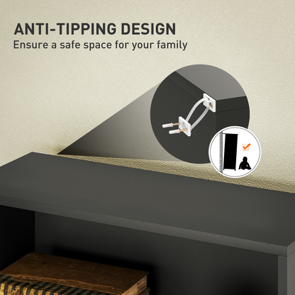 HOMCOM 6 Tier Bookshelf, Freestanding Bookcase with Adjustable Shelves, Black