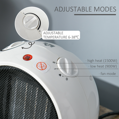 Small Space Heater Ceramic Electric Heater with 3 Heating Mode