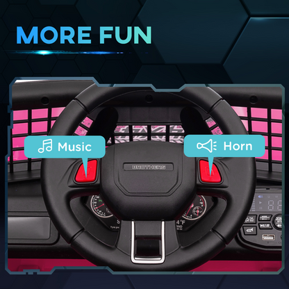 AIYAPLAY Kids Ride On Car, 12V Electric Truck w/ Suspension - Pink