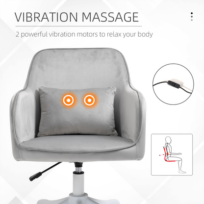 Office Chair with Rechargeable Electric Vibration Massage Lumbar Pillow, Wheels