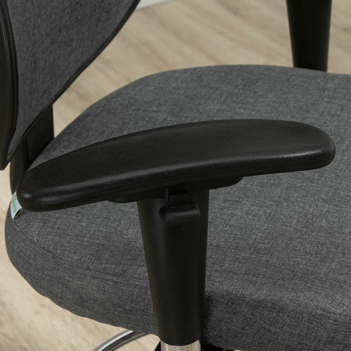 Drafting Chair Tall Office Stand Desk Chair  Foot Ring, Arm, Wheel Vinsetto