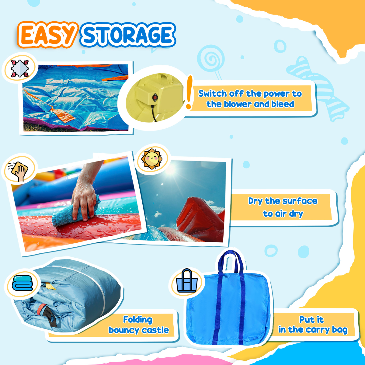 Kids Bouncy Castle with Slide Pool Trampoline Climbing Wall w/ Blower