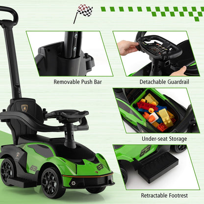 Kids Lamborghini Ride-On Car with Push Handle - Ultimate Fun for Little Racers!