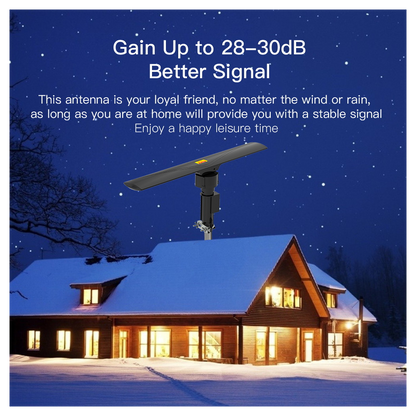 10000 110V 40-860MHz 20±3dB 350°Rotation UV Dual-band Outdoor Antenna Black