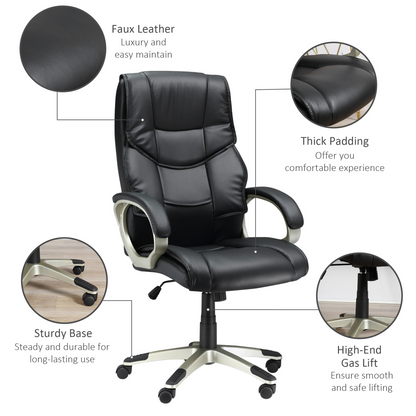 Executive Computer Office Desk Chair PU Leather Swivel Chairs High Back