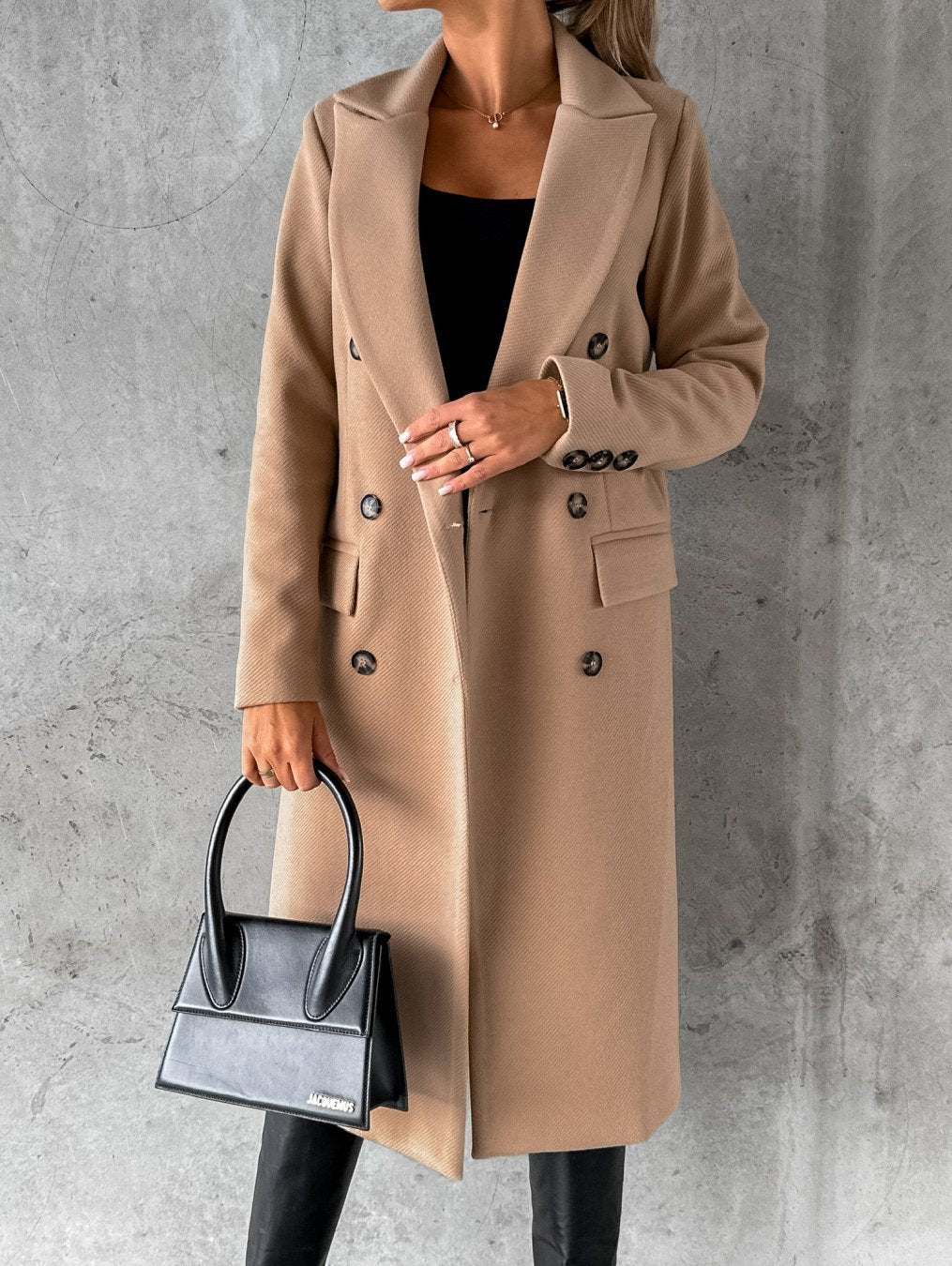 Chic Women's Casual Woolen Coat for Effortless Style