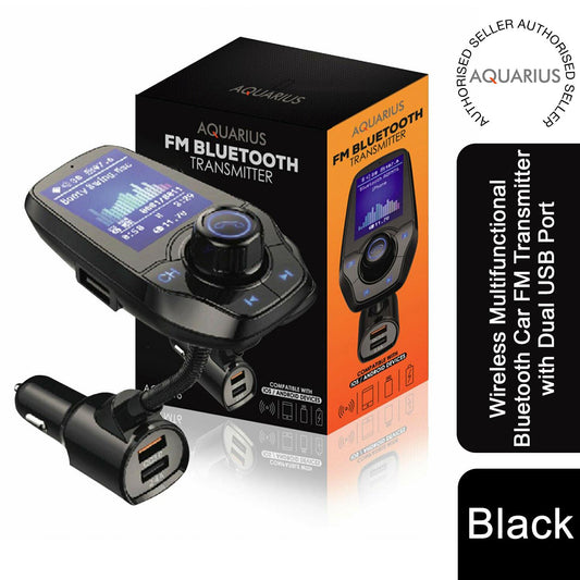 Aquarius WirelessMultifunctional Bluetooth Car FM Transmitter with Dual USB Port