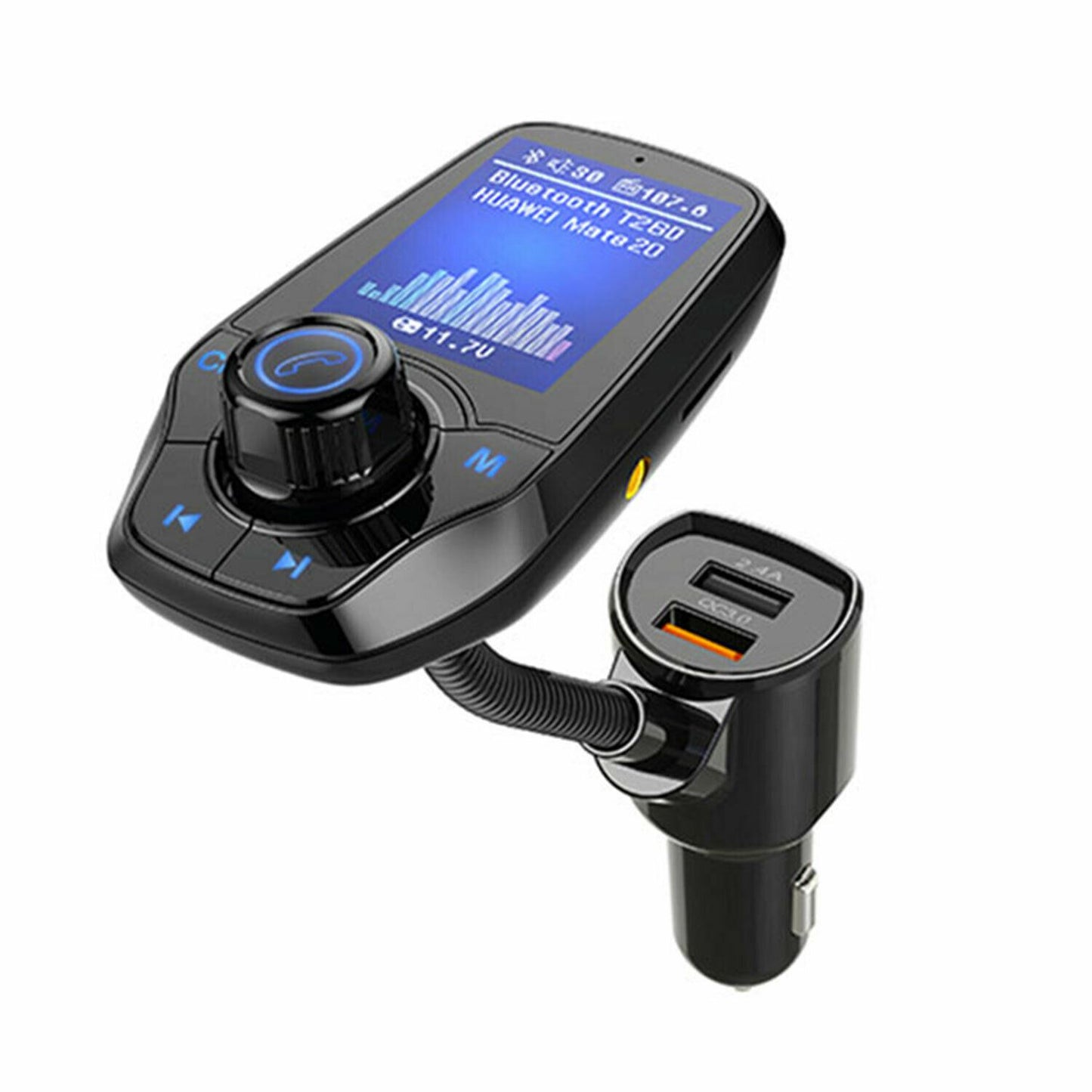 Aquarius WirelessMultifunctional Bluetooth Car FM Transmitter with Dual USB Port