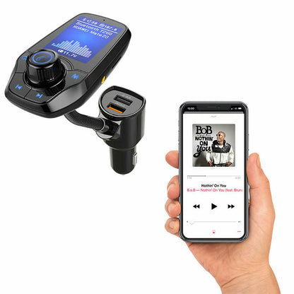 Aquarius WirelessMultifunctional Bluetooth Car FM Transmitter with Dual USB Port