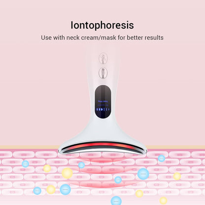 Face Massager，Anti-Wrinkle Face Device，Portable Skin Tightening Beauty Toning Device with 45 ±5°C Heat and 4 Massage Modes for Skintightening & Neck Lifting EMS Massage Face Toning Firming (Gradient)