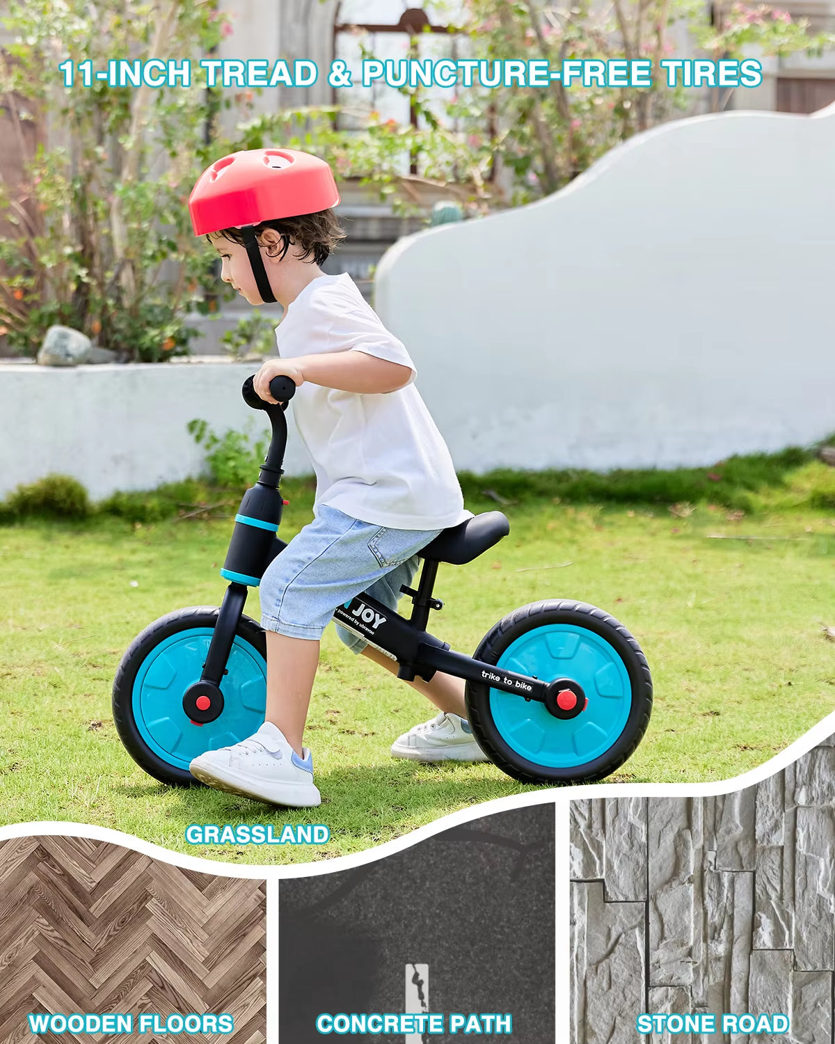 UBRAVOO Fit 'N Joy 4-in-1 Beginner Balance Bike for Toddlers 2-4 - Perfect for Boys & Girls with Pedals and Training Wheels