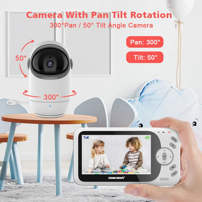 Ultimate 4.3 Inch Video Baby Monitor with Pan-Tilt Camera, Two-Way Audio & Night Vision - VB801