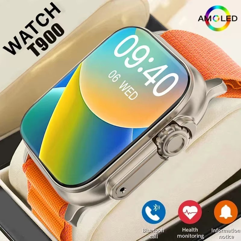 T900 Ultra Smartwatch - Bluetooth Talk, Heart Rate Monitor & Message Alerts for Android/iOS - Perfect for Men & Women!