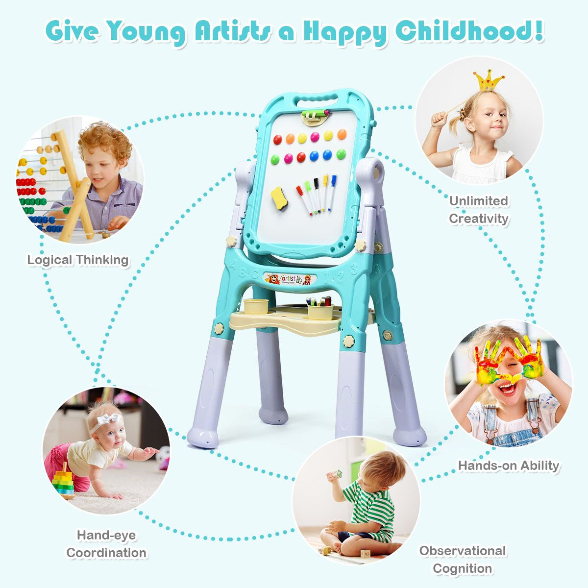 Double-Sided Magnetic Art Easel for Kids - Creative Painting Fun!