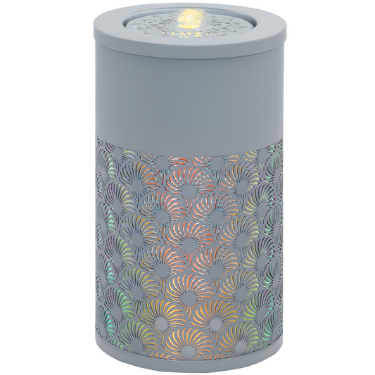 Outsunny Outdoor Waterfall Fountain Water Feature with LED, Light Grey